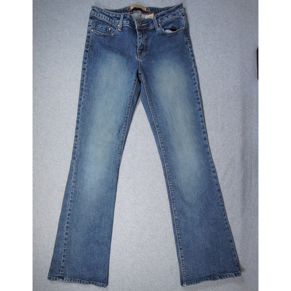 Vintage Bebe Jeans Women 27 Blue Denim Low Rise Y2K Flare Stretch Bootcut FLAW**